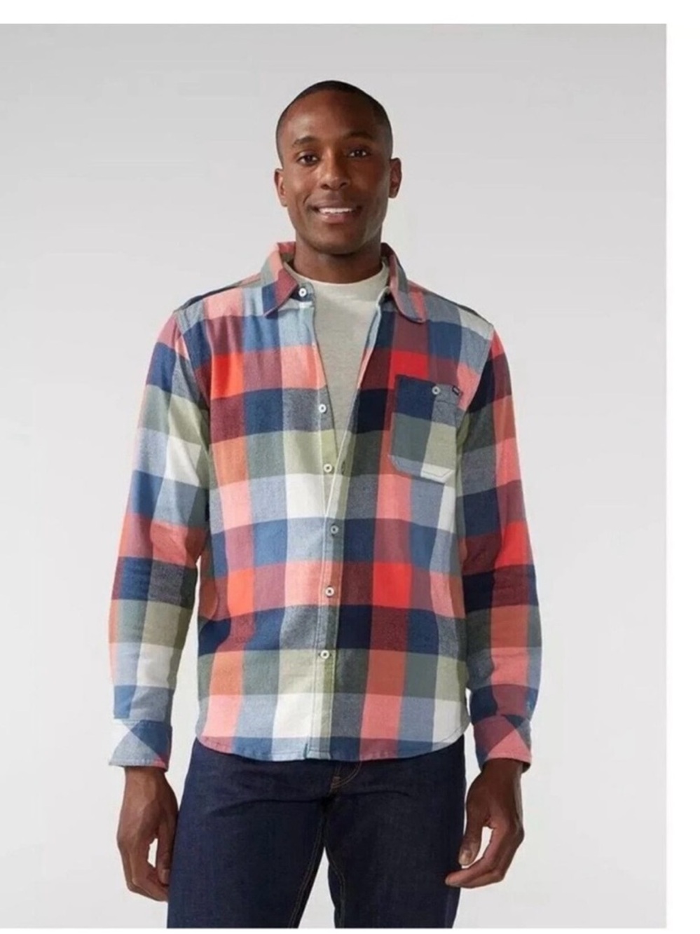 Chubbies Shirt Men 2XL Plaid Stretch Cotton Flannel Modern Button Down